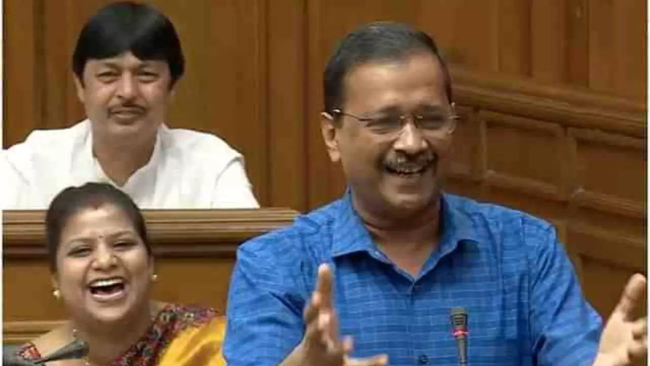 Rakhi Birla and Arvind Kejriwal are seen laughing during a debate on The Kashmir Files